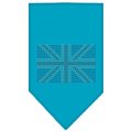 Unconditional Love British Flag Rhinestone Bandana Turquoise Large UN759609